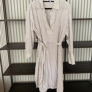 Elizabeth & James half button up striped shirt